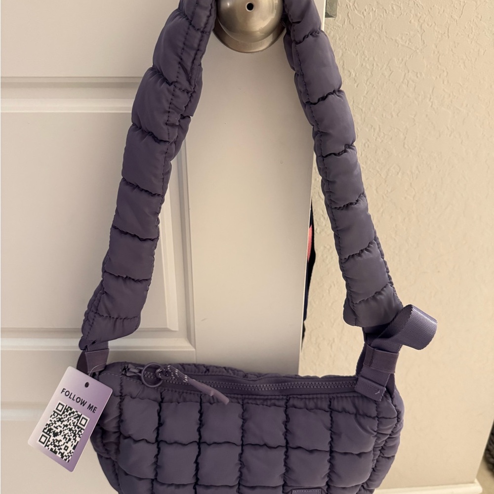 Elegant Lavender Quilted Crossbody Bag
